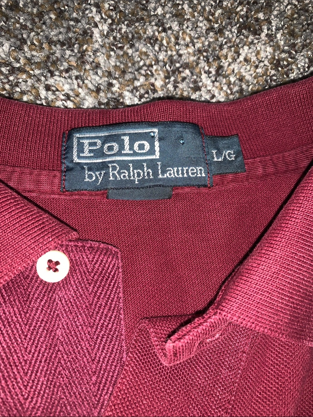 Polo by Ralph Lauren Long Sleeve Burgundy Rugby Polo with Green Embroidery - Picture 2 of 5